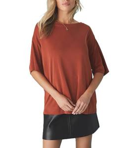 Fabricante profesional, diseño elegante personalizado, perfecto, superventas, camiseta de manga corta de Color oscuro, camiseta de gran tamaño para mujer - Product Image 1