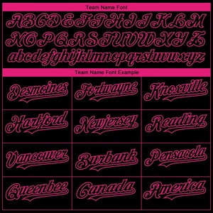 Camiseta de Béisbol SINEWY SPORTS de Yourteams, Negra y Rosa, con Estampado por Transferencia de Calor, Unisex para Adultos, Manga Corta, Cuello Mao - Product Image 5