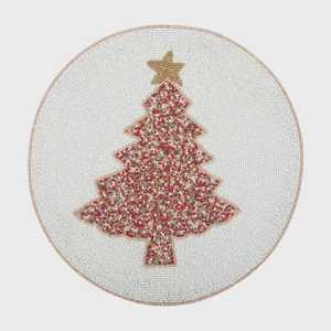 <b>Beaded</b> <b>Placemat</b> Handmade Round Charger for Luxury Dining & Holiday Decor Unique Piece Handmade <b>Beaded</b>, <b>Placemat</b>, Housewarming - Product Image 1