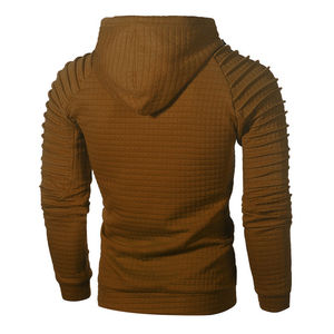 เสื้อมีฮู้ดแขนยาวสำหรับผู้ชาย, เสื้อลำลองมีฮู้ดสีพื้นทรงหลวมแนวสตรีทฤดูหนาว - Product Image 6