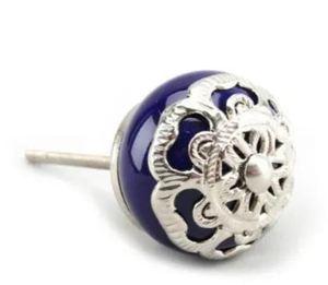 Top vente laiton filigrane vert céramique tiroir bouton métal tirer poignée pour cuisine salle de bain armoire commode - Product Image 4