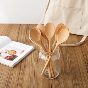 Cuchara de Madera para Tallar, Logotipo Personalizado, Utensilio de Cocina de Madera Natural, Cuchara Sólida de Madera de Acacia para Cocinar - Product Image 1