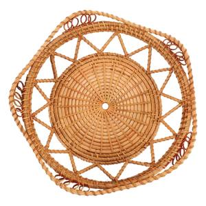 ถาดเสิร์ฟหวายธรรมชาติทำด้วยมือหรูหราพร้อมที่จับตะกร้าครัวและรับประทานอาหารอย่างยั่งยืนเป็นมิตรต่อสิ่งแวดล้อม - Product Image 3