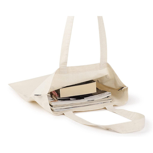 Sacs de courses réutilisables pliables personnalisés avec logo imprimé en gros, 100% coton, sac fourre-tout écologique avec poignée d'épaule - Product Image 2