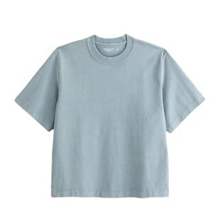 Camisetas de corte holgado y cuadrado, de manga corta, gruesas y de algodón 100%, lisas, con hombros caídos. - Product Image 1