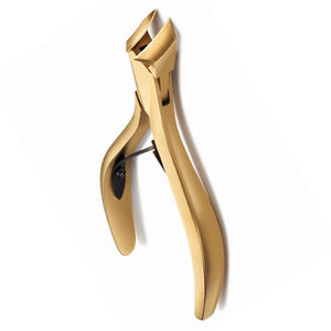 Boîte de coupe-ongles à usage intensif en or double pince à ongles à bout à ressort à lames tranchantes coupe-ongles incarnés - Product Image 1
