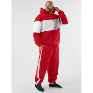 Sweat-shirt à capuche et pantalon assorti pour homme, bicolore rouge et blanc, ensemble de survêtement ODM Trackstar OEM Private Label - Product Image 2