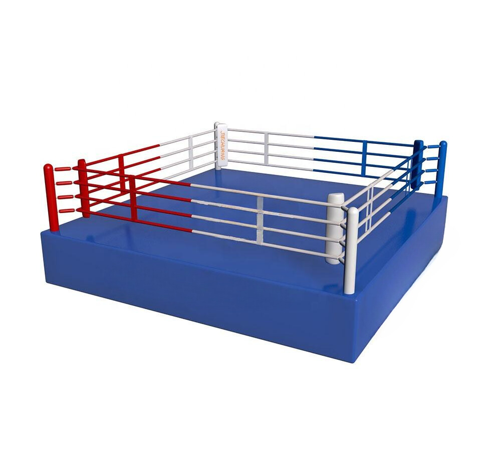 ボクシングリング オレンジ／グレーマット 赤青白ロープ ボクシングリング オレンジ／グレーマット 赤青白ロープ