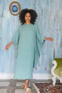 Nueva llegada vestidos de las mujeres elegantes de manga larga de gran tamaño de lino Kaftan vestido Maxi precio al por mayor a granel OEM ODM - Product Image 3