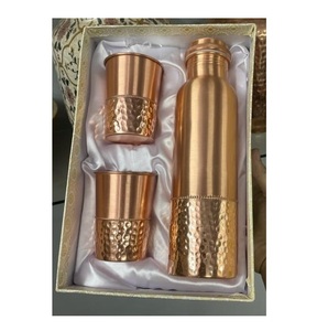 Copper Water <b>Bottle</b> With <b>Glass</b> Set Wholesale Gym Copper Water Drinking <b>Bottles</b> Ayurveda Benefits Hammered Design <b>Bottle</b> - Product Image 1