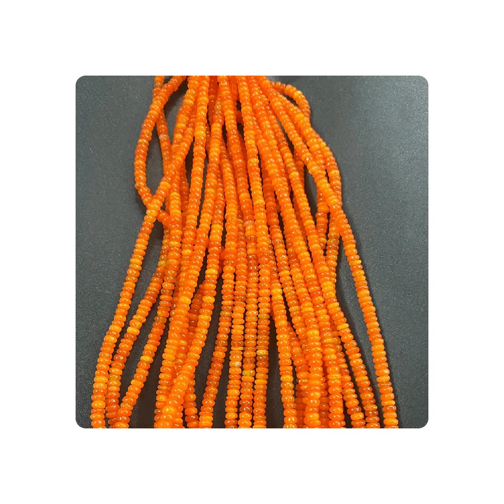 Прямая продажа с завода, натуральный Эфиопский Опал, окрашенный оранжевый цвет, гладкие круглые бусины 3 мм до 6 мм 17 дюймов