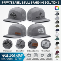 Casquette de sport perforée découpée au laser à 5 panneaux avec logo personnalisé, imperméable, séchage rapide, pour marque privée