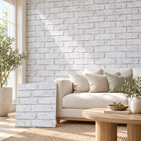 Panneaux muraux décoratifs MORLENX gris clair effet brique 3D pour salon et murs décoratifs commerciaux