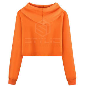 Casual New Style Women Clothing <b>Ladies</b> Custom Printing Crop <b>Top</b> Hoodies Long <b>Sleeves</b> Crop Hoodie for Women Plus Size - Product Image 2