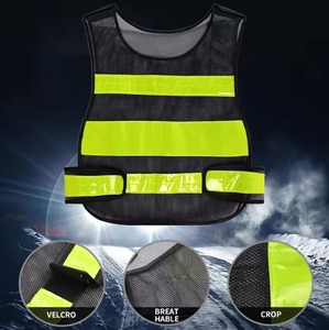 <b>Black</b> Duty Guard Security Guard Reflective Safety Suit Reflective <b>Vest</b> Adjustable Reflective <b>Vest</b> - Product Image 6