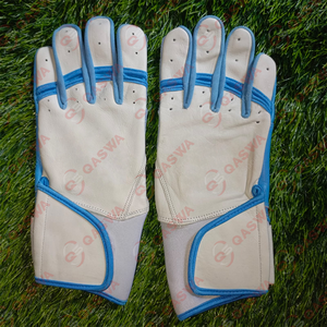 Logotipo personalizado puño largo dedo completo deportes al aire libre transpirable azul y blanco guantes de bateo de béisbol guantes de bateo de softbol duraderos - Product Image 2