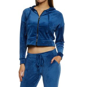 Conjunto Deportivo de Terciopelo Personalizado con Logotipo para Entrenamiento de Invierno, Dos Piezas, Traje de Chándal Ajustado de Terciopelo para Mujer, Conjunto de 2 Piezas, 2026 - Product Image 2