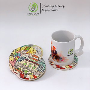 Ensemble de sous-verres ronds en céramique de haute qualité, décoration géologique écologique, vente en gros, bon prix - Product Image 3