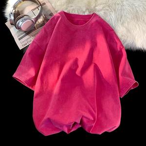 2025 Nueva camiseta de algodón orgánico informal de manga corta lavada de gran tamaño para hombre, camisetas de verano - Product Image 4