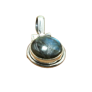 Colgante de Piedra Laborita Fuego Azul, Colgante de Plata de Ley 925, Colgante de Piedra Preciosa, Collar, Regalo de Joyería de Cumpleaños - Product Image 1