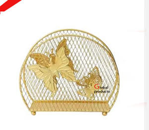 ที่ใส่กระดาษเช็ดปากสแตนเลสสตีลเคลือบสีทองเงาเรียบง่ายสำหรับโรงแรม ร้านอาหาร และบาร์ - Product Image 3