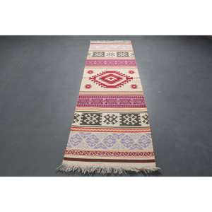 Vintage <b>Runner</b> Rug, 2.6x8.1 ft Turkish Rug, <b>Red</b> Ikat Wool Rug - Product Image 5