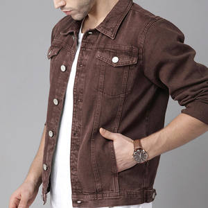 2025 couleur unie tenue décontracté hommes jean veste Streetwear nouvelle mode confortable hommes jean veste - Product Image 2