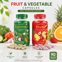 Capsules de fruits et légumes OEM, à base de plantes, sans gluten, nutrition quotidienne, antioxydant, complément bien-être, soutien à la santé digestive