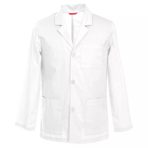 Bata de Laboratorio Roja de Manga Larga KATBROS INDUSTRY, Uniforme de Hospital Unisex de Algodón y Poliéster con Botones y Bolsillos - Product Image 4