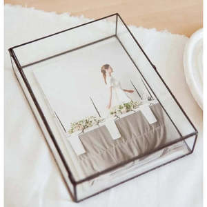 Marco de Fotos de Vidrio Negro para Fotografía de Retrato, Elegante Caja de Regalo para Bodas - Product Image 1