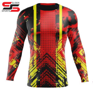 Respirant sublimé pas cher à manches longues Rash Guard Logo personnalisé imprimé élégant hommes et femmes Rash Guard - Product Image 4