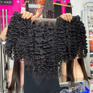 Premium Standard vietnamien brut un donneur cheveux faisceaux Super chaud birman cheveux bouclés faisceaux avec fermeture à lacet 7X7 18 pouces - Product Image 6