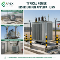 Transformateur immergé dans l'huile hermétique triphasé APEX S13-M 1000-2500 kVA 22 kV/400-415 V pour les projets EPC d'infrastructure 50/60 Hz