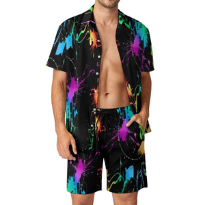 Ensemble de vêtements de plage d'été décontractés pour hommes séchage rapide style hawaïen impression par sublimation caractéristique thermique tarif de gros - Product Image 1