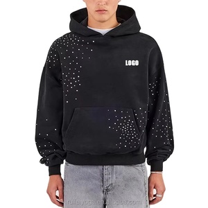 Custom Logo <b>Drop</b> Shoulder Fleece Heavyweight Polyester/Cotton 400g <b>Acid</b> Washed Cropped Regular Fit Sweet Hoodie Men - Product Image 1