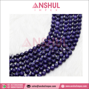 Brins de perles rondes charoite de qualité supérieure pour la fabrication de bijoux du fabricant indien à prix compétitif - Product Image 2