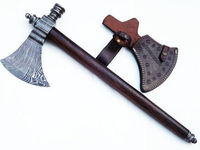 El yapımı şam çelik Tomahawk endüstriyel sınıf SK balta Rosewood et gülağacı kolu açık kamp için koruyucu kapak içerir