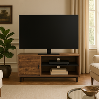 Meuble TV en MDF durable de style antique moderne avec étagères métalliques pour salon, chambre ou villa - OEM et ODM disponibles