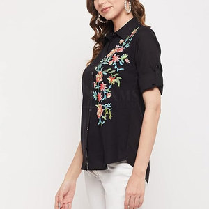 Reasonable Price Women Embroidery T Shirts Best Quality Made Women T Shirts Breathable Embroidery T Shirts - Product Image 4