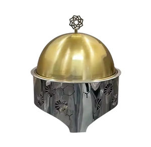 Réchauffeur d'aliments Casserole en métal exclusif de qualité supérieure avec luxueux plaqué or, parfait pour le service Hotpot et la vente en gros - Product Image 1