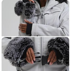 Conjunto de Chaqueta y Pantalones de Invierno para Hombre al por Mayor, con Capucha de Piel, Cierre de Cremallera, Resistente al Viento, Talla Grande, Impermeable, Transpirable, Traje de Nieve - Product Image 2