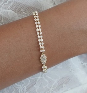 Bracelet en argent sterling avec diamant Moissanite rond de forme blanche - Product Image 2