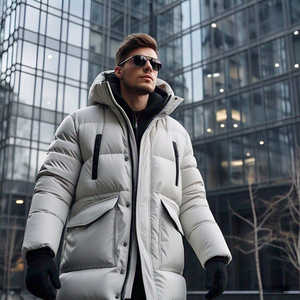 OEM <b>Long</b> Puffer Bubble <b>Long</b> Jacket <b>Coat</b> <b>Men</b> Windproof Zipper Hooded Down <b>Padded</b> <b>Long</b> <b>Coat</b> Jacket <b>Men's</b> - Product Image 5