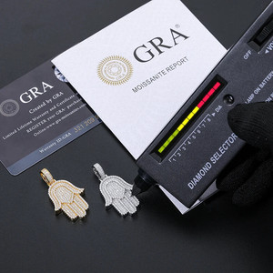 Men's Elegant S925 Moissanite Paved Diamond Pendant Iced Out <b>Necklaces</b> - Product Image 3