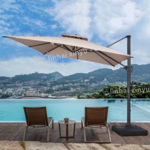 Sombrilla de Patio Impermeable Comercial para Exteriores, <span class=keywords><strong>Base</strong></span> de Acero, Diseño Moderno, Plegable, con Manivela, Muebles de Jardín para Hoteles - Product Image 2