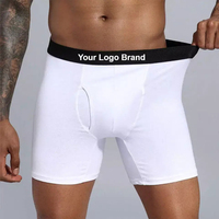 Caleçons Boxers Brodés Unis pour Hommes, Taille Élastique Tricotée Personnalisée, Séchage Rapide, Sous-vêtements de Sport OEM 100% Coton Éponge