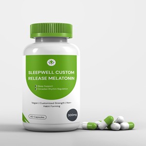 Tabletas personalizadas de melatonina para dormir Cápsulas veganas, soporte para dormir - Product Image 1