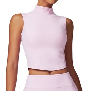 Tops Cortos de Algodón Acordonado Personalizados para Niñas, Estilo Casual Básico sin Mangas con Cuello Redondo, Top Corto Deportivo Informal 2026 - Product Image 1