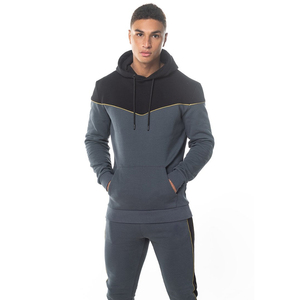 High Quality Full Sleeve Hoodies & Sweatshirts Customized Two Color <b>Panel</b> Hoodies for Men's Hot Style Pullover Hoody - Product Image 3