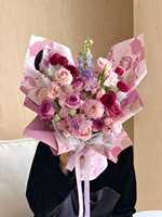 Papier d'emballage pour fleurs imprimé sur mesure, imperméable, en feuilles ou en rouleau, pour bouquets, fleuristes, emballages cadeaux